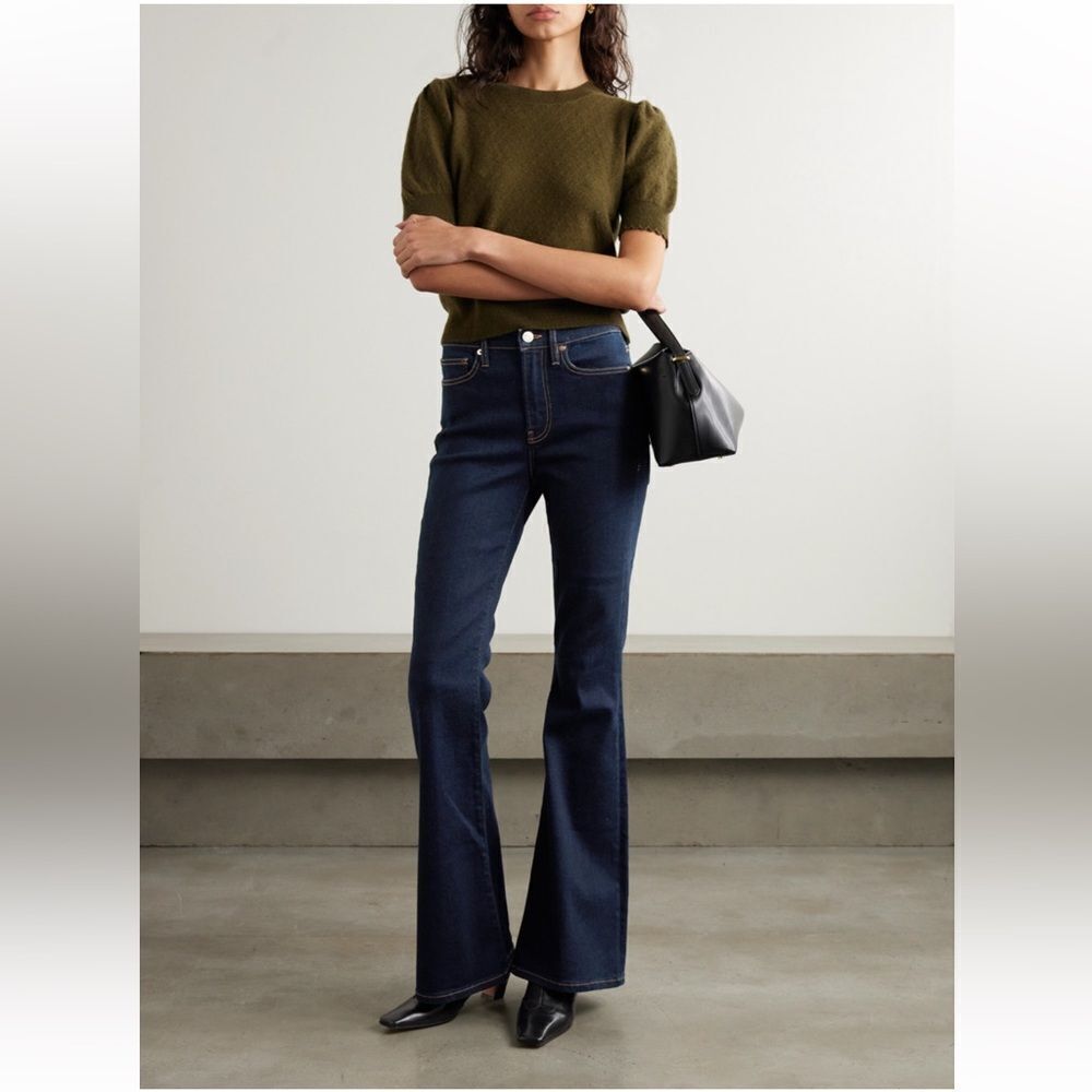 NWT FRAME Le Pixie High Flare in Indigo dark wash - Picture 3 of 14